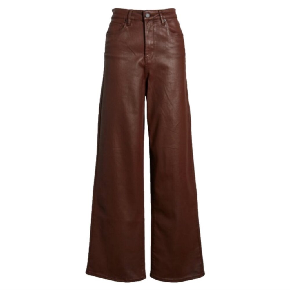 BLANK NYC Franklin Coated Denim Ribcage Wide Leg Jeans